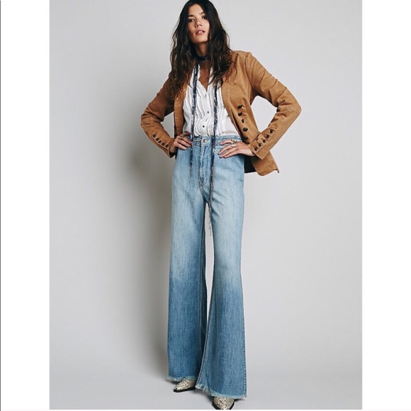 Free People Denim - Free People Ola High Waist Braided Flares 27